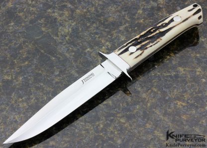 John Young Custom Knife Stag Dixon Fighter