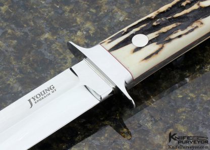 John Young Custom Knife Stag Dixon Fighter - Image 2