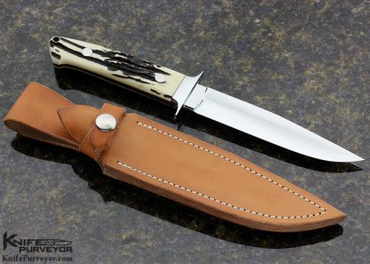 John Young Custom Knife Stag Dixon Fighter - Image 3
