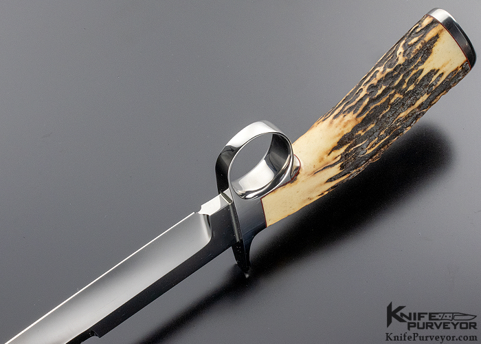 John Young Custom Knife Stag Ring Guard Bowie Knife Purveyor