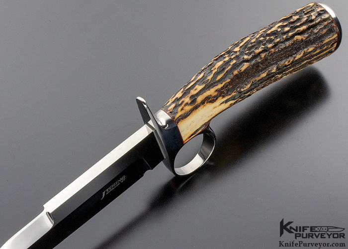 John Young Custom Knife Stag Ring Guard Bowie Knife Purveyor