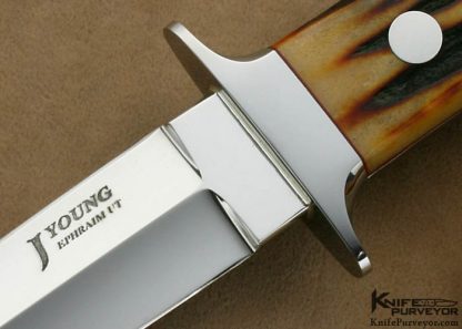 John Young Custom Knife Amber Stag Dagger - Image 2