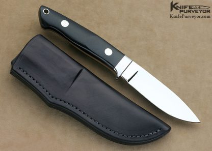 John Young Custom Knife Black G-10 Bob Loveless "Drop Point Hunter" - Image 3