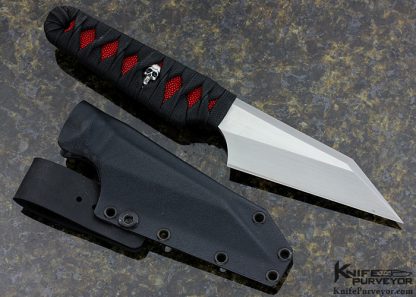 Johnathan Mitchell Custom Knife Hand Rubbed Satin Finished A2 Tool Steel "Vector" with Cord Wrapped Stingray with Skull Menuki - Image 2