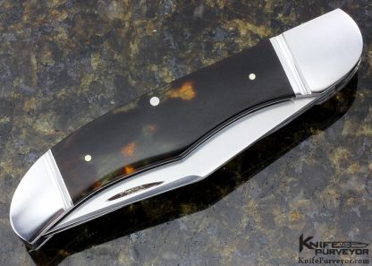 Johnny Stout Custom Knife 2 Blade Folding Amber Hunter - Image 3
