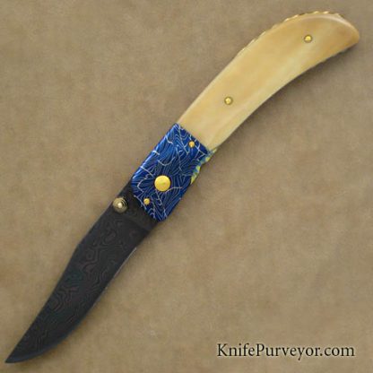 Johnny Walker's Custom Knife:  Sole Authorship Damascus Linerlock