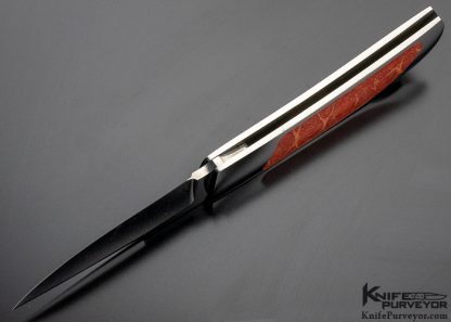 John Le Blanc Custom Knife Red Coral Interframe Lockback - Image 7