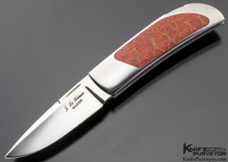 John Le Blanc Custom Knife Red Coral Interframe Lockback 9289 Open