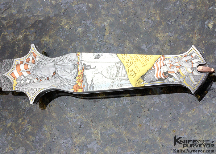 Warren Osborne Custom Knife "Sea to Shining Sea" Engraved "Kallara" Lockback Auto - Image 4