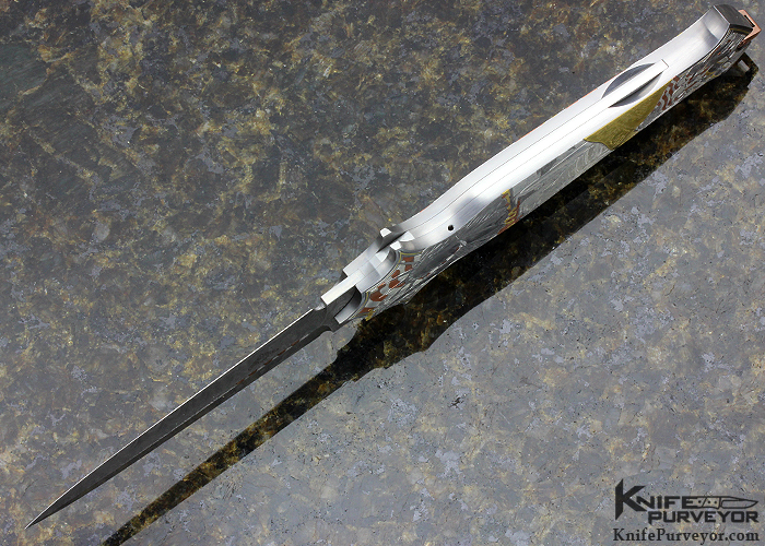 Warren Osborne Custom Knife "Sea to Shining Sea" Engraved "Kallara" Lockback Auto - Image 6