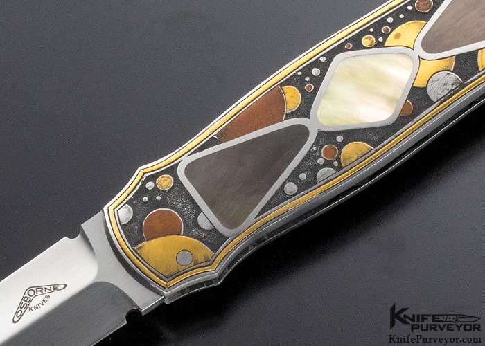Jon Robyn Engraved Warren Osborne Custom Knife  "Cosmos" Lockback - Image 2
