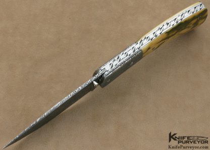 Josh Smith Custom Knife Sole Authorship Damascus Linerlock - Image 5