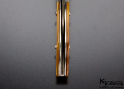 Jot Sing Khalsa Custom Knife South Sea GoldLip Auto Button Lock Engraved Julie Warenski - Image 11