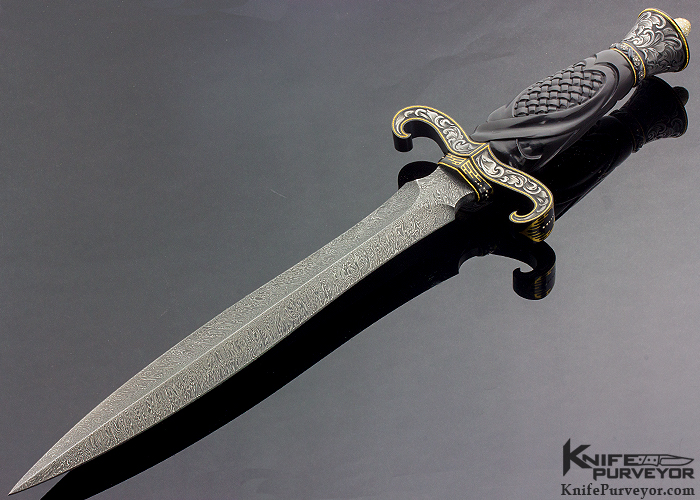 Julie Warenski Custom Knife 2015 AKI Carved Black Marble Dagger