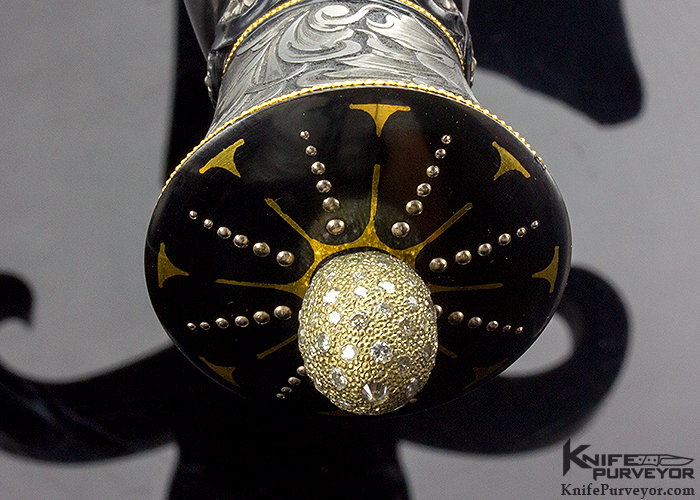 Julie Warenski Custom Knife 2015 AKI Carved Black Marble Dagger - Image 7