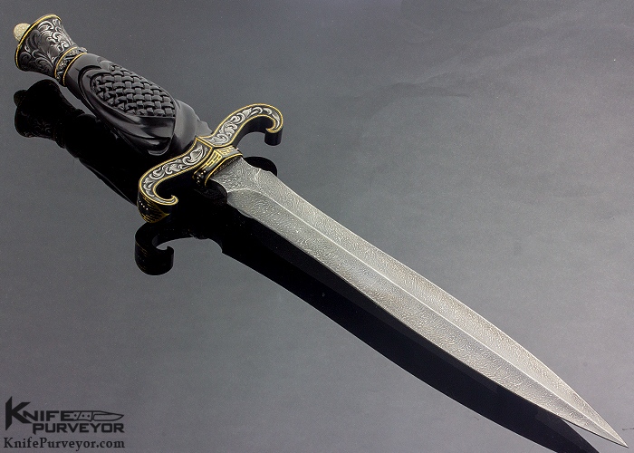 Julie Warenski Custom Knife 2015 AKI Carved Black Marble Dagger - Image 3