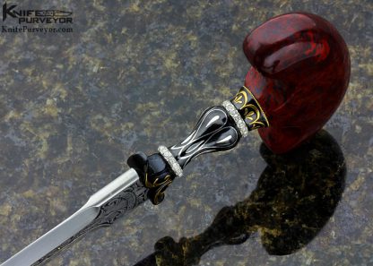 Julie Warenski Custom Knife Sole Authorship Engraved 2015 AKI Push Dagger - Image 5