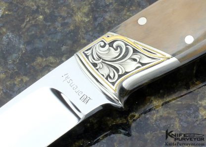Buster Warenski Custom Knife Julie Warenski Engraved Mammoth Hunter 14731