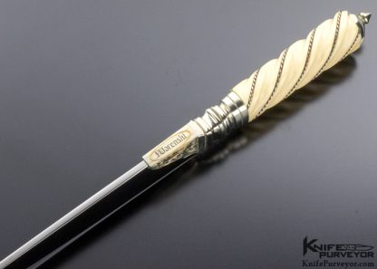 Buster Warenski Custom Knife One Off Fossil Walrus Mediterranean Gent's Knife Engraved by Julie Warenski - Image 5