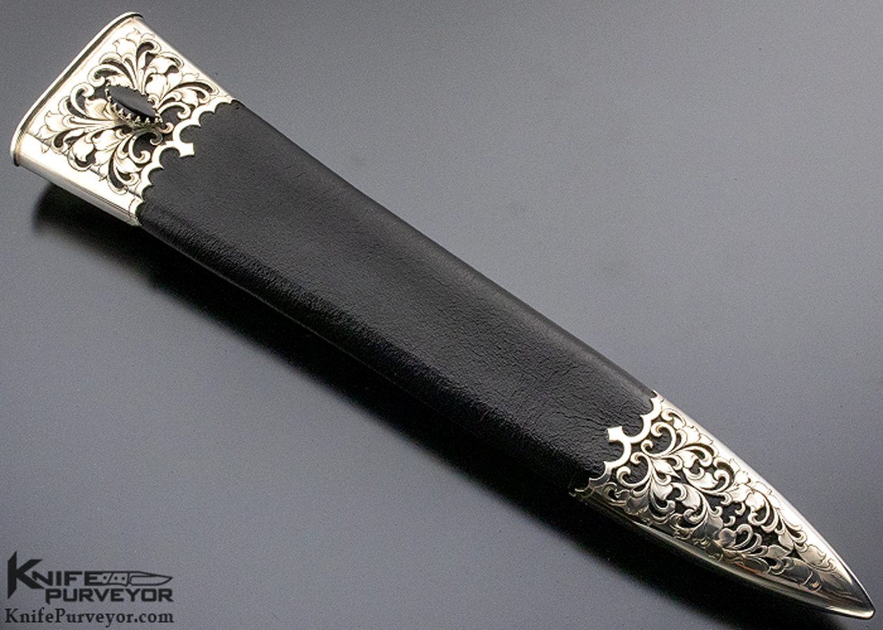 Buster Warenski Custom Knife Black Edwards Jade Dagger Engraved by