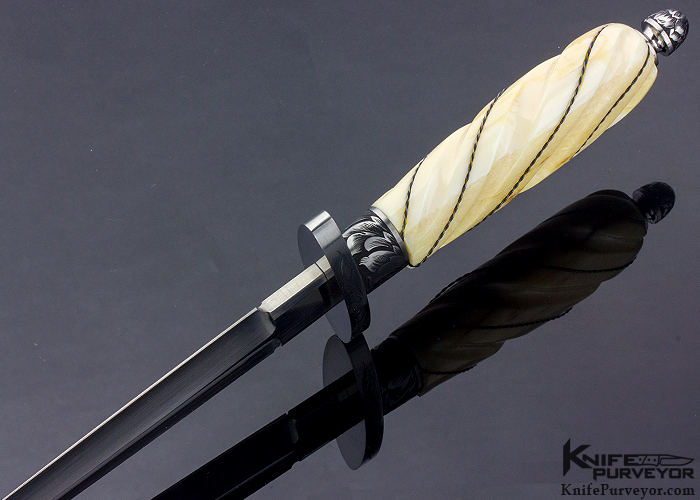 Willie Rigney Custom Knife Hollow Ground Dagger Engraved by Julie Warenski - Image 5