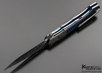Andre Thorburn Custom Knife L44 Carbon Fiber Flipper Engraved by Julien Marchal - Image 7