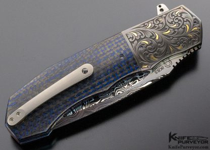 Andre Thorburn Custom Knife L44 Carbon Fiber Flipper Engraved by Julien Marchal - Image 5