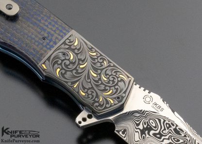 Andre Thorburn Custom Knife L44 Carbon Fiber Flipper Engraved by Julien Marchal - Image 4