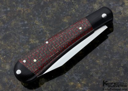 Jurgen Schanz Custom Knife Red Lightning Strike Carbon Fiber and G-10 Slip Joint - Image 5
