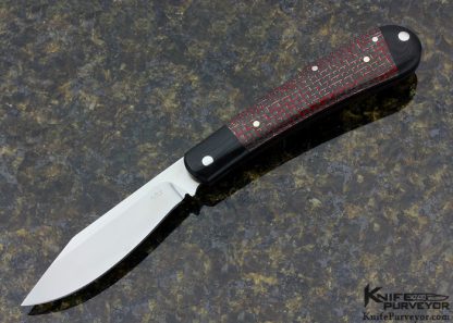Jurgen Schanz Custom Knife Red Lightning Strike Carbon Fiber and G-10 Slip Joint