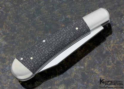 Jurgen Schanz Custom Knife Lightning Strike Carbon Fiber with Stainless Steel Bolsters - Image 3
