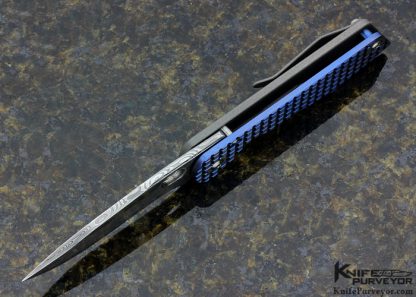 Jurgen Schanz Custom Knife Jeweled Titanium & Damasteel Damascus Frame Lock - Image 3