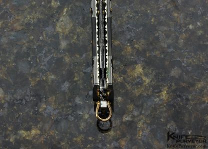 Kay Embretsen Custom Knife Sole Authorship Damascus & Amber Triple Bolstered Lockback Folder - Image 6