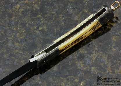 Kaj Embretsen Custom Knife Sole Authorship Damascus & Mammoth Lockback - Image 5