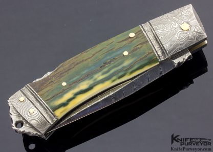 Kaj Embretsen Custom Knife Mammoth and Sole Authorship Damascus Lockback - Image 3