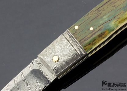 Kaj Embretsen Custom Knife Mammoth and Sole Authorship Damascus Lockback 13661