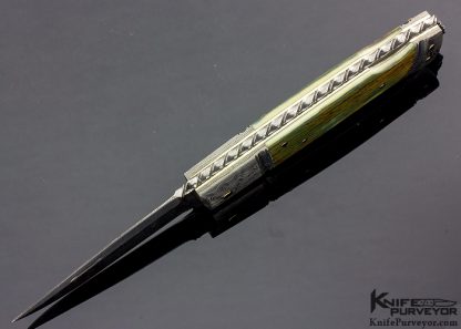 Kaj Embretsen Custom Knife Mammoth and Sole Authorship Damascus Lockback - Image 4