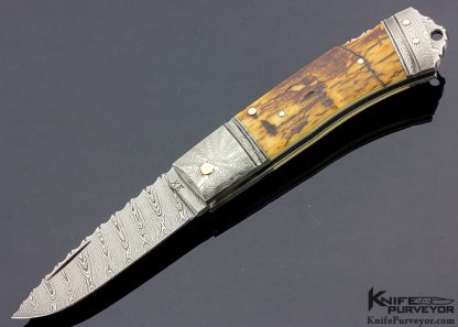 Kaj Embretsen Custom Knife Mammoth and Damasteel Lockback