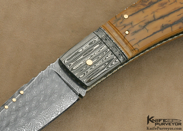 Kaj Embretsen Bark Mammoth Ivory & Sole Authorship Damascus Lockback - Image 2
