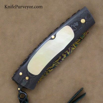 Kaj Embretsen Custom Knife Goldlip Pearl Interframe Lockback - Image 3