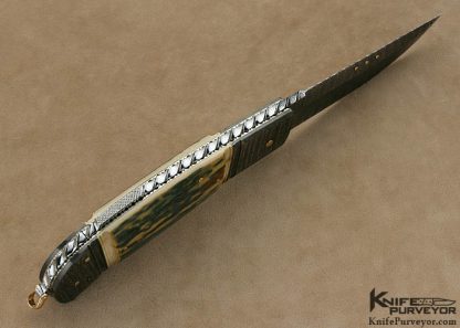Kaj Embretsen Custom Knife Sole Authorship Damascus "Jumbo" Lockback - Image 5