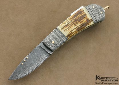 Kaj Embrestsen Custom Knife  Sole Authorship Damascus Lockback Folder