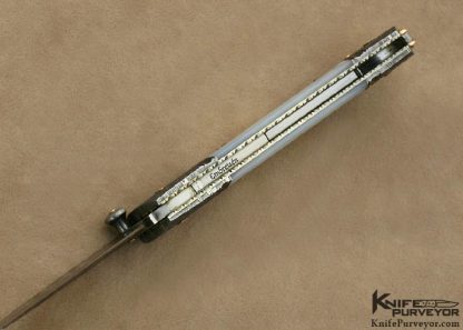 Kaj Embretsen Custom Knife Sole Authorship Damascus & Mother of Pearl Shell Lockback - Image 6