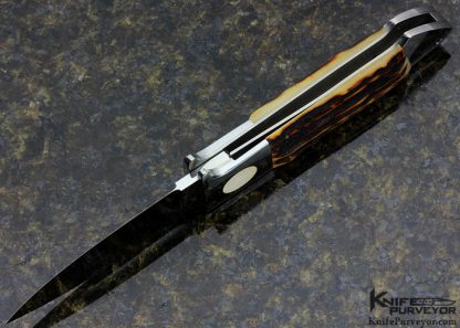 Kansei Matsuno Custom Knife  Folding Loveless Style Stag Integral Drop Point Hunter - Image 5