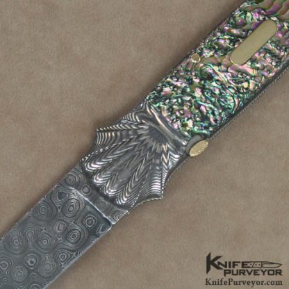 Ken Steigerwalt Custom Knife Abalone & Devin Thomas Damascus Automatic - Image 2