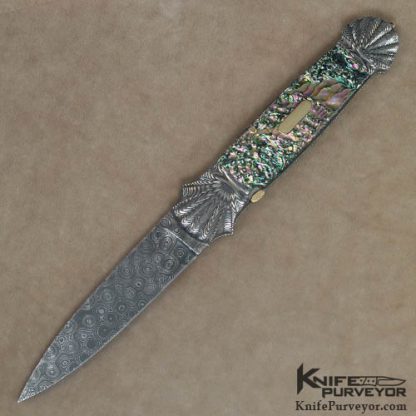 Ken Steigerwalt Custom Knife Abalone & Devin Thomas Damascus Automatic
