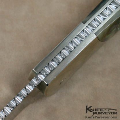 Ken Steigerwalt Custom Knife Abalone Scale Release Auto - Image 5