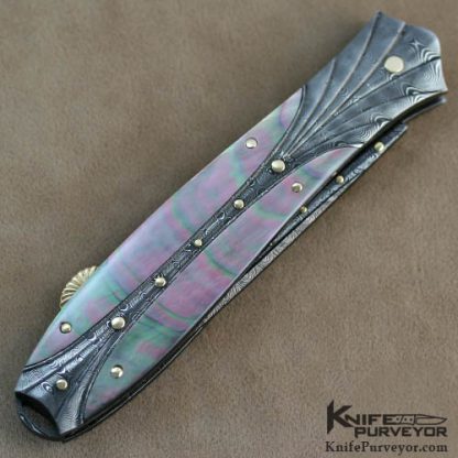 Kenny Steigerwalt Custom Knife Black Lip & Damascus Lockback - Image 3