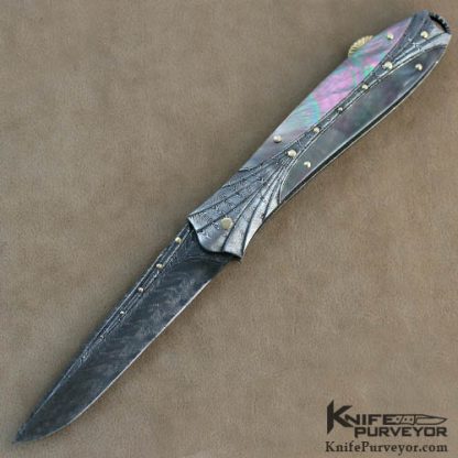 Kenny Steigerwalt Custom Knife Black Lip & Damascus Lockback