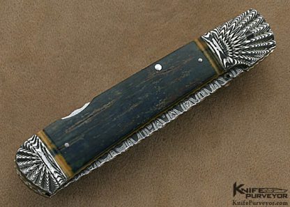 Ken Steigerwalt Custom Knife Lockback with Fluted Damascus Bolsters - Image 3
